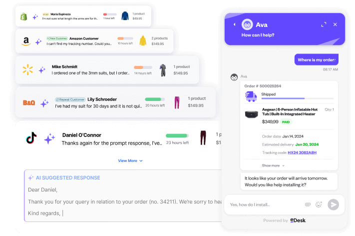 The only AI helpdesk for multichannel eCommerce