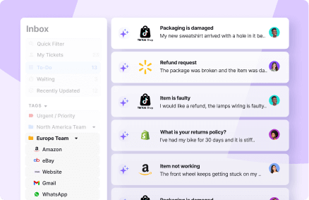 eDesk inbox dashboard.